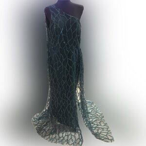 Elegant Green Glitter Gown